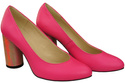 Damenschuhe Pumps Neonrosa Naturleder Bunter Zierabsatz 194 ElitaBut