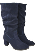 Schuhe Damenstiefel, Naturleder, Velours 141, Marineblau ElitaBut