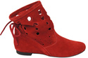 Schuhe Damen-Stiefeletten, natürliches Veloursleder, Rot 160 ElitaBut