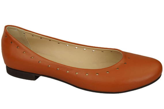 Damenschuhe Bequeme Ballerinas, Naturleder, Rot 162 ElitaBut