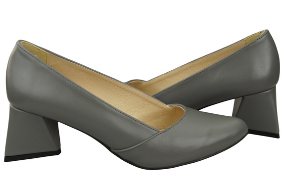 Damen Pumps Aschgrau Echtleder Spitz Zehen Absatz ElitaBut 221