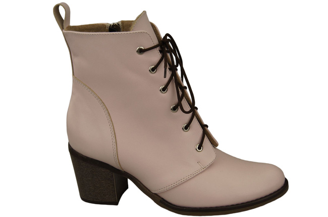 Winter-Schnürstiefel für Damen, Naturleder, Puderrosa 188 von ElitaBut
