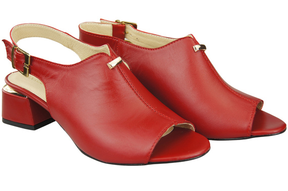 Damenschuhe Sandalen Rotgoldene Schnalle Naturleder 198 ElitaBut