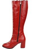 Klassische Damenstiefel, Naturleder, Rot 176 ElitaBut