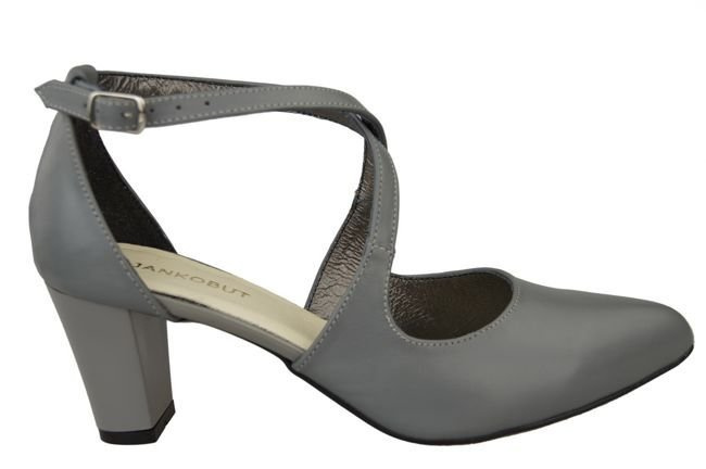 Damenschuhe Sandalen Niedriger Absatz Graues Naturleder 102 ElitaBut