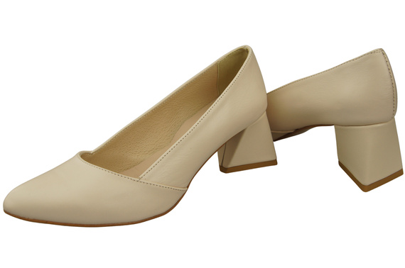 Damen Pumps Beige Echtleder Spitz Zehen Absatz ElitaBut 221