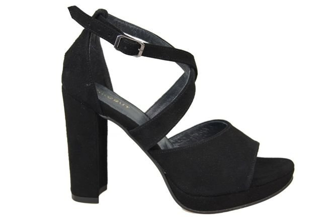 Damenschuhe Sandalen Schwarz, Naturleder, Wildleder 114 ElitaBut