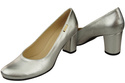 Klassische Damen Silber Leder Mandel Nase Pumps 201 ElitaBut