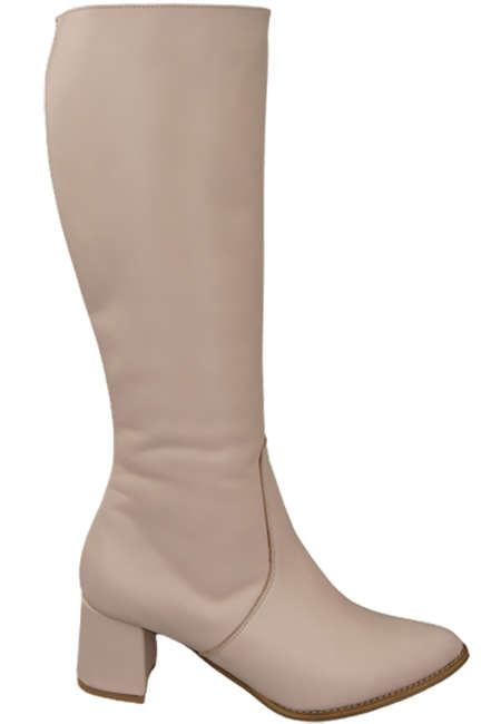 Klassische Damenstiefel, Naturleder, Puderrosa 175 ElitaBut