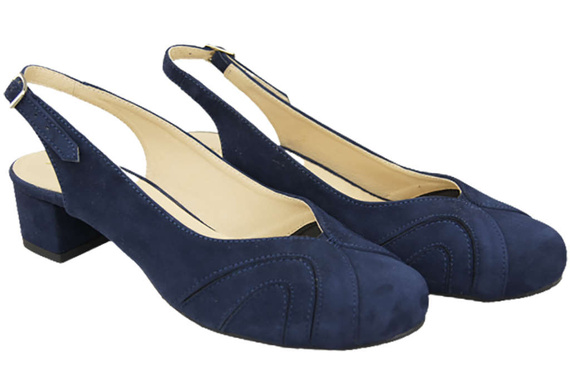 Damenschuhe Sandalen, Naturleder, Wildleder, Marineblau 842 von ElitaBut