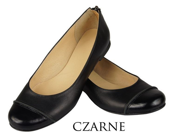 Damen-Ballerinas, Naturleder, Schwarz 759 ElitaBut