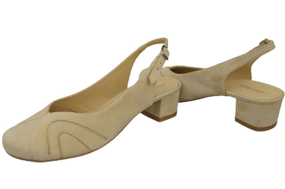 Damenschuhe Sandalen, Naturleder, Wildleder, Beige 842 von ElitaBut