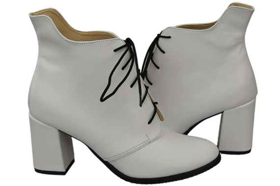 Damenschuhe Schnürstiefel Frühling/Herbst Naturleder Weiß 174 L ElitaBut