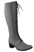 Damenschuhe Schnürstiefel, Naturleder, Grau 595 ElitaBut