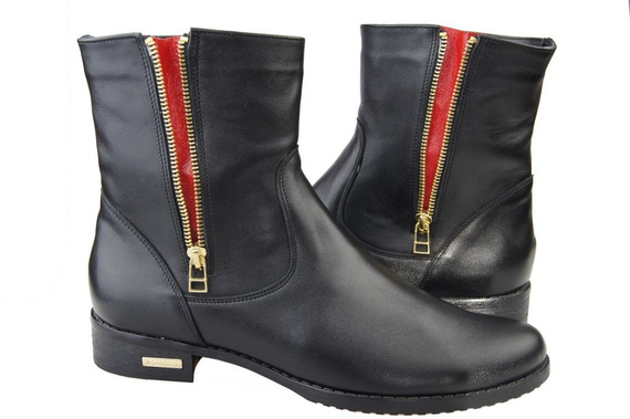 Damenschuhe Stiefel, Naturleder, Schwarz 811 ElitaBut