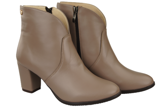 Damen-Winterstiefel, Naturleder, Cappuccino 152, von ElitaBut
