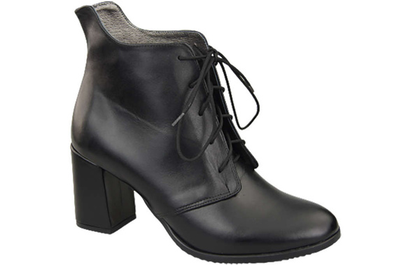 Damen Schnürstiefel Frühling/Herbst Naturleder Schwarz 174 L ElitaBut