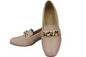 Damenschuhe mit Zierkette Pumps Mokassins Naturleder 193 Puderrosa ElitaBut