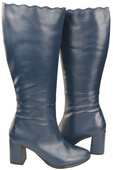 Klassische Damenstiefel, Naturleder, Marineblau 176 ElitaBut