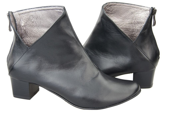 Damenschuhe Stiefel, Naturleder, Schwarz 987 ElitaBut