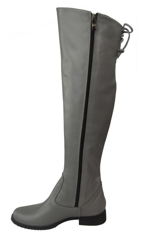 Schuhe Damenstiefel Stiefel Overknee-Stiefel Naturleder Grau 121 ElitaBut