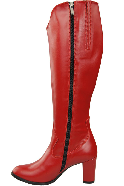 Stilvolle Damen Rot Stiletto Stiefel Naturleder 211 ElitaBut