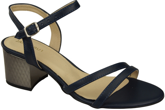 Damenschuhe Marineblaues Naturleder 197 Sandalen, die den Fuß sinnlich enthüllen ElitaBut