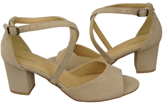 Damenschuhe Sandalen Beige, Naturleder, Wildleder 111 ElitaBut