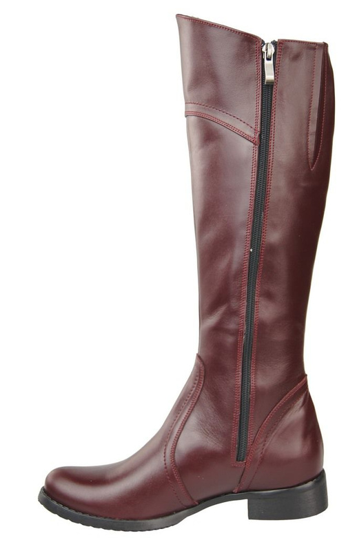 Schuhe Damenstiefel Stiefel, Naturleder 597 Bordo ElitaBut