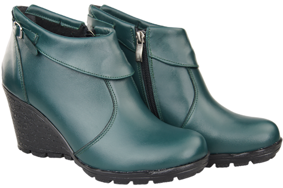 Damenschuhe Keilstiefel, Naturleder, Malachit 739 ElitaBut
