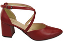 Elegante Rot Ledersandalen mit offener Seite und stabilem Absatz 218 ElitaBut