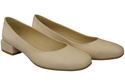 Bequeme Frauen Schuhe Beige Flats Natural Leder 204 ElitaBut