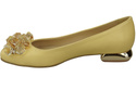 Damen Banane Pumps mit Kristallen flach Naturleder 216 ElitaBut