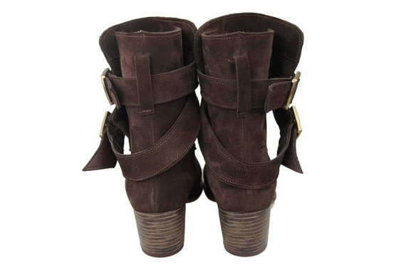 Damenstiefel Naturleder Velour Schokolade 119 ElitaBut