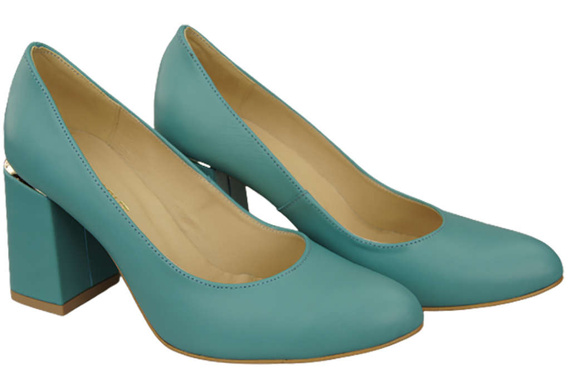 Damenschuhe Türkise Pumps, Naturleder 179 ElitaBut