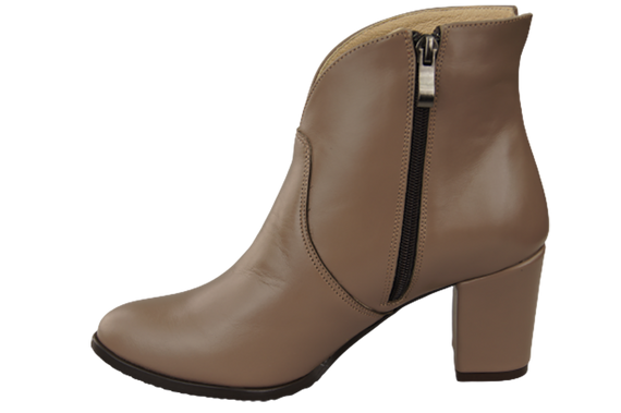 Damen-Winterstiefel, Naturleder, Cappuccino 152, von ElitaBut