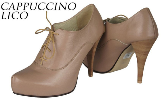 Schuhe Damenschuhe, Schnürschuhe, Naturleder Cappuccino Lico 697 ElitaBut