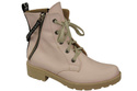 Schuhe Damen-Stiefeletten mit der Aufschrift NICE, Naturleder, Puderrosa 173 L ElitaBut