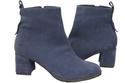 Damen Stiefeletten Marineblau aus Veloursleder, stabiler Blockabsatz, Reißverschluss 224 ElitaBut