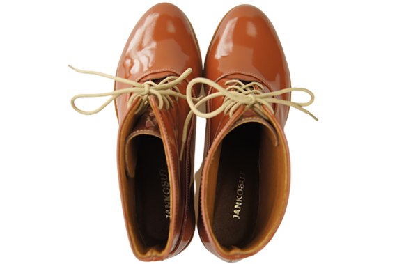 Damenstiefel Frühling/Herbst Naturleder Braun Lack 155 L ElitaBut