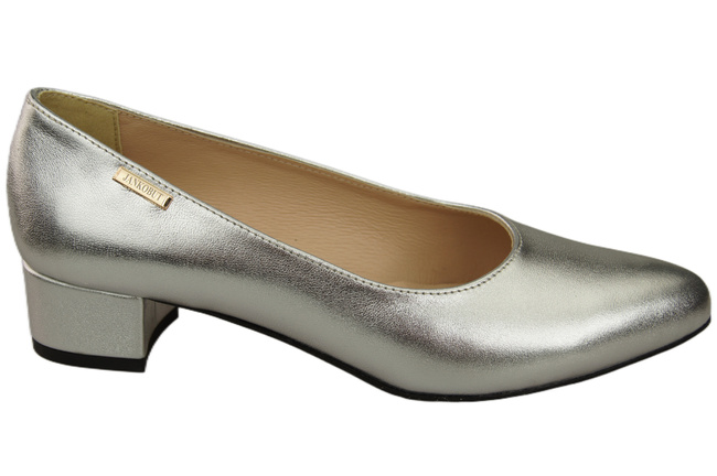 Damen Pumps Silber mit niedrigem Absatz zeitlose Eleganz und Komfort 220 ElitaBut