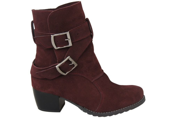 Damenstiefel Naturveloursleder Burgund 119 ElitaBut