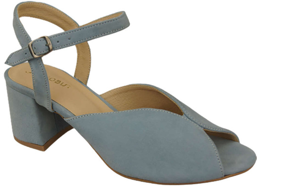 Damenschuhe Sandalen Hellblaues Naturleder Wildleder 185 ElitaBut