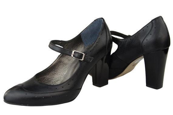 Damenschuhe Pumps, Naturleder, Schwarz 958 ElitaBut