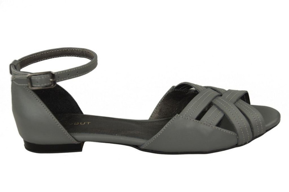 Schuhe Damen Sandalen Grau Naturleder 128 ElitaBut