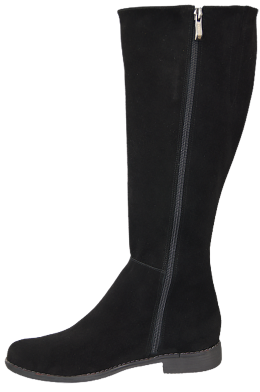 Schuhe Damenstiefel, Naturleder, Velour 153 Schwarz ElitaBut