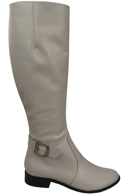 Damen-Lederstiefel Helle Esche Gefüttert Offiziersstiefel, Flach 225 ElitaBut