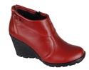 Damenschuhe Keilstiefel, Naturleder, Rot 739 ElitaBut