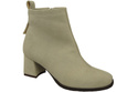 Damen Stiefeletten Beige aus Veloursleder, stabiler Blockabsatz, Reißverschluss 224 ElitaBut
