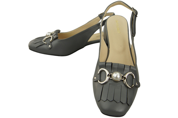 Damenschuhe Aschgrau Sandalen mit Fransen verziert Naturleder 208 ElitaBut